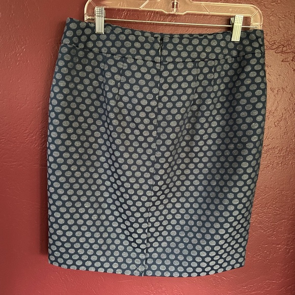 LOFT Blue Polka-Dot Pencil Skirt - Picture 2 of 4